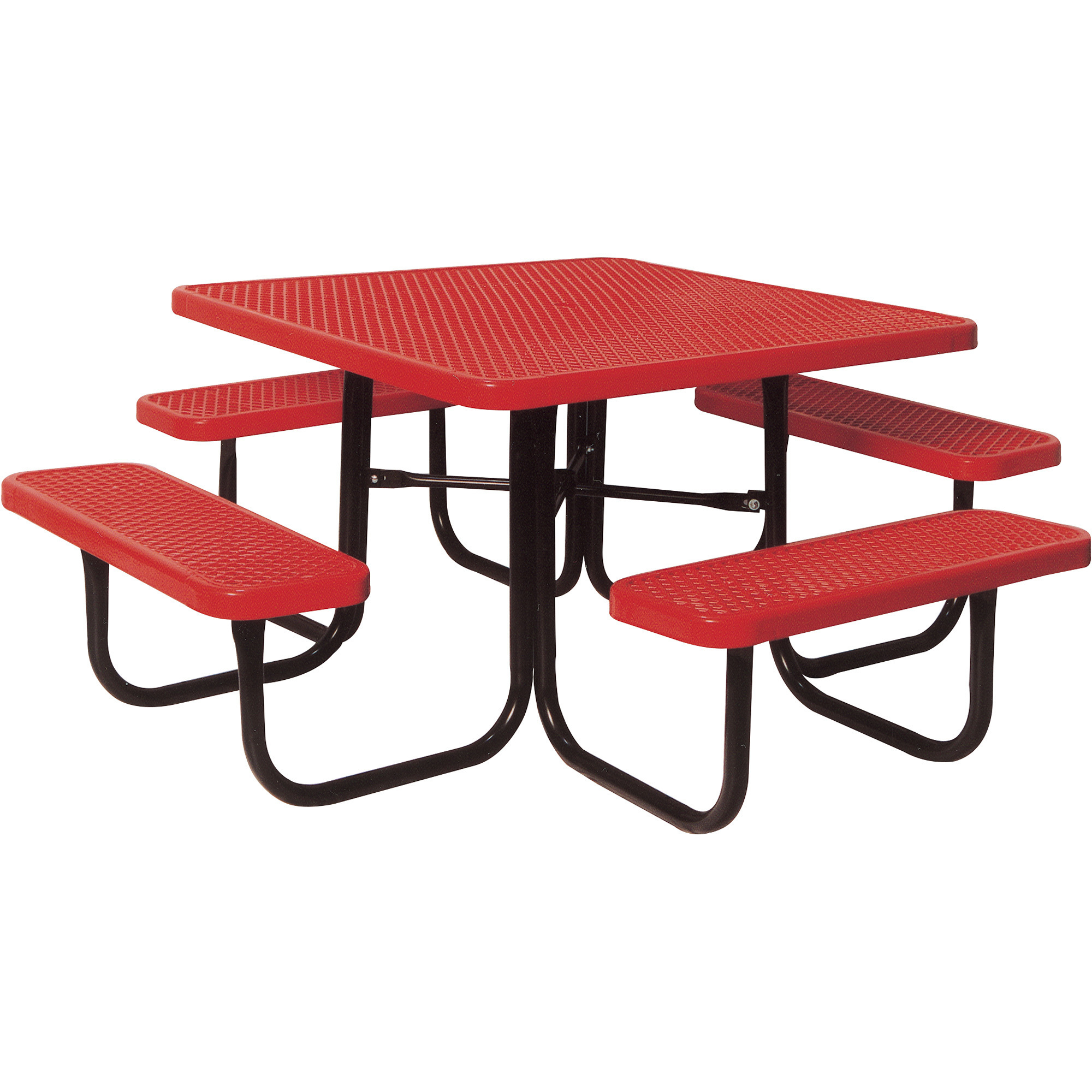 UltraSite 4-Seat, 46in. Diamond-Pattern Square Picnic Table, Red, Model# 358-V-RED